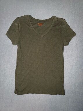 Joe Fresh Olive Green V-Neck Short Sleeve Tee